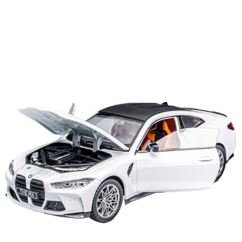 RYUEXING for 1/24 M4 G82 Sportwagen Simulation Sound Und Licht Tür Spielzeug Auto Metall Auto Modell Sammlung Ornamente(White) von RYUEXING