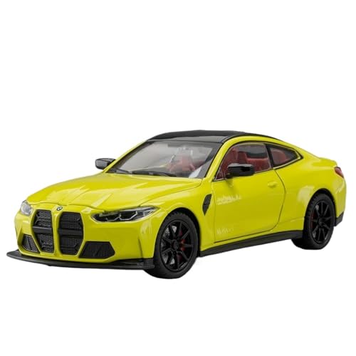 RYUEXING for 1/24 M4 Legierung Simulation Auto Spielzeug Modell Offene Tür Sound Und Licht Lenkung Dämpfung Auto Sammlung Ornamente(Yellow) von RYUEXING