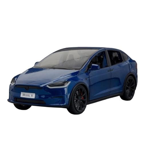 RYUEXING for 1/24 MmodelX Legierung Simulation Auto Spielzeug Modell Offene Tür Sound Und Licht Lenkung Stoßdämpfung Auto Sammlung Ornamente(Blue) von RYUEXING