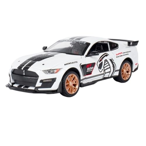 RYUEXING for 1/24 Mustang Simulation Legierung Auto Modell Mit Sound Und Licht Multi-Funktion Interaktive Kinder Spielzeug Sammlung Ornamente(White) von RYUEXING