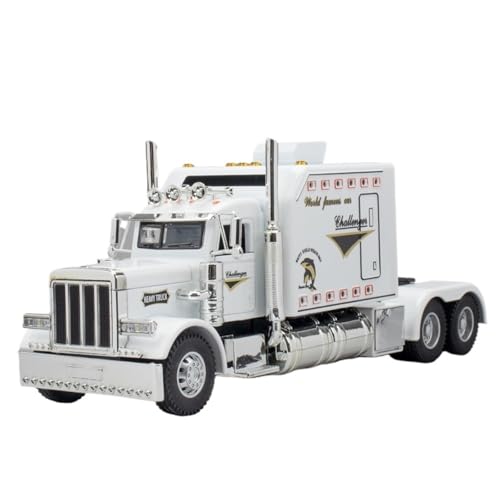 RYUEXING for 1/24 Peterbilt 389 American Tractor Legierung Simulation Auto Spielzeug Modell Türöffnung Sound Und Licht Lenkung Stoßdämpfung Auto Sammlung Ornamente(White) von RYUEXING