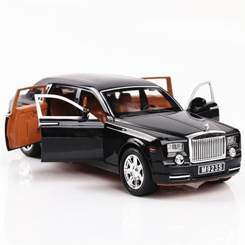 RYUEXING for 1/24 Phantom Auto Modell Legierung Simulation Auto Spielzeug Modell Tür Öffnung Sound Und Licht Lenkung Stoßdämpfung Auto Sammlung Ornamente(Black) von RYUEXING