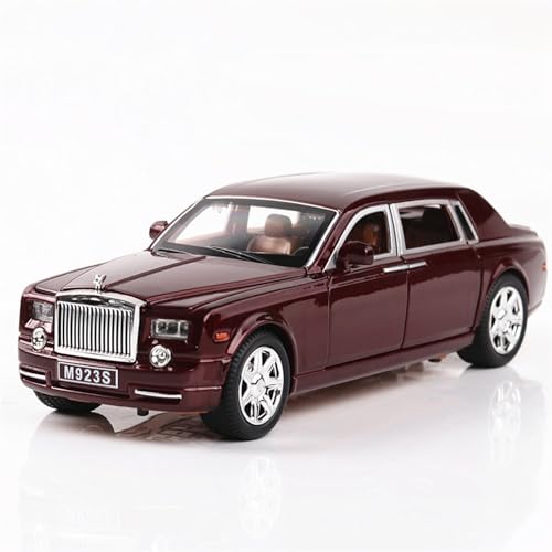 RYUEXING for 1/24 Phantom Auto Modell Legierung Simulation Auto Spielzeug Modell Tür Öffnung Sound Und Licht Lenkung Stoßdämpfung Auto Sammlung Ornamente(Red) von RYUEXING