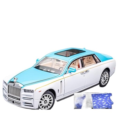 RYUEXING for 1/24 Phantom Sportwagen Simulation Legierung Lenkung Sound Und Licht Türöffnung Funktion Spielzeug Auto Modell Ornamente Sammlung(Blue) von RYUEXING