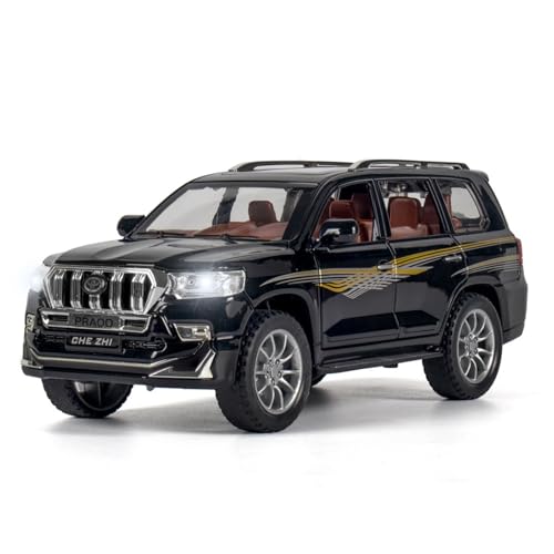 RYUEXING for 1/24 Prado Simulation Legierung Auto Modell Mit Sound Und Licht Multi-Funktion Interaktive Kinder Spielzeug Sammlung Ornamente(Black) von RYUEXING