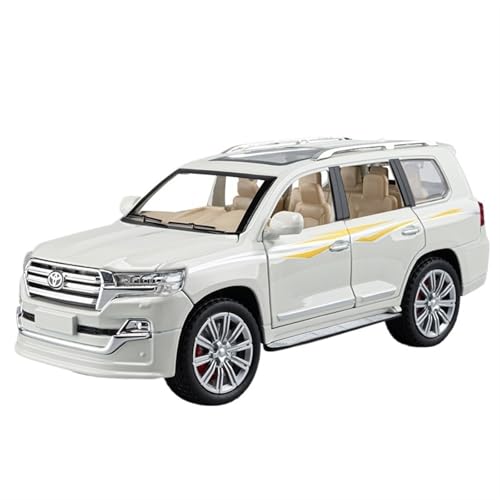 RYUEXING for 1/24 Rand Cooler Legierung Familie Auto Simulation Auto Spielzeug Modell Offene Tür Sound Und Licht Lenkung Stoßdämpfung Auto Sammlung Ornamente(White) von RYUEXING