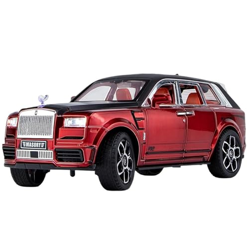 RYUEXING for 1/24 Rouse Cullinan Maisha Rui Legierung Simulation Auto Spielzeug Modell Offene Tür Sound Und Licht Lenkung Stoßdämpfung Auto Sammlung Ornamente(Red) von RYUEXING