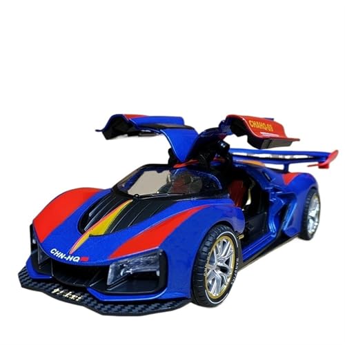 RYUEXING for 1/24 S9 Automodell Sportwagen Simulation Legierung Sound Und Licht Stoßdämpfer Junge Spielzeug Geschenk Sammlung Ornamente(Blue) von RYUEXING