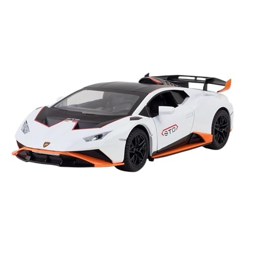 RYUEXING for 1/24 STO Legierung Sport Auto Simulation Auto Spielzeug Modell Offene Tür Sound Und Licht Lenkung Stoßdämpfung Auto Sammlung Ornamente(White) von RYUEXING