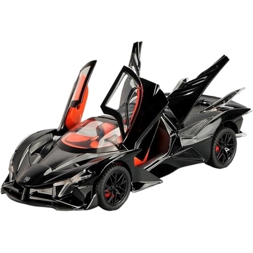 RYUEXING for 1/24 Sonne Gott Evo Sport Auto Simulation Legierung Auto Modell Sammlung Ornamente(Black) von RYUEXING