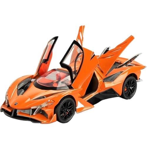 RYUEXING for 1/24 Sonne Gott Evo Sport Auto Simulation Legierung Auto Modell Sammlung Ornamente(Orange) von RYUEXING