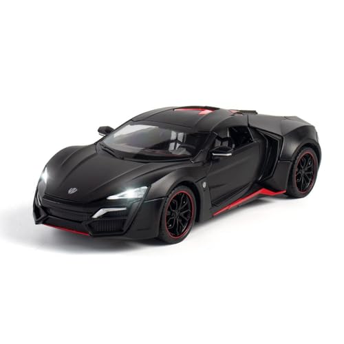 RYUEXING for 1/24 Sportwagen Laiken Simulation Legierung Automodell Mit Sound Und Licht Multi-Funktions-interaktive Kinderspielzeug-Sammlung Ornamente(Black) von RYUEXING