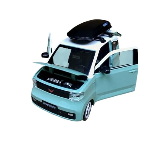 RYUEXING for 1/24 Wuling Hongguang Mini Auto Simulation Legierung Tür Öffnung Sound Und Licht Lenkung Junge Spielzeug Auto Sammlung Ornamente(Blue) von RYUEXING