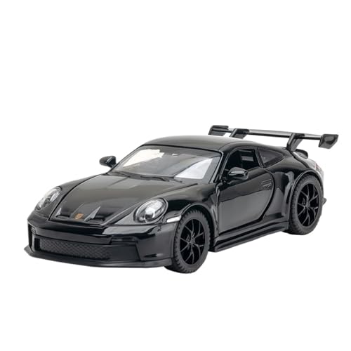 RYUEXING for 1/32 911 Legierung Sportwagen Simulation Auto Metall Spielzeug Modell Offene Tür Sound Und Licht Lenkung Stoßdämpfung Auto Sammlung Ornamente(Black) von RYUEXING