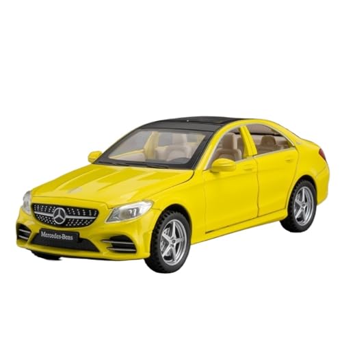 RYUEXING for 1/32 C260 Legierung Auto Simulation Auto Spielzeug Modell Offene Tür Sound Und Licht Lenkung Dämpfung Auto Sammlung Ornamente(Yellow) von RYUEXING