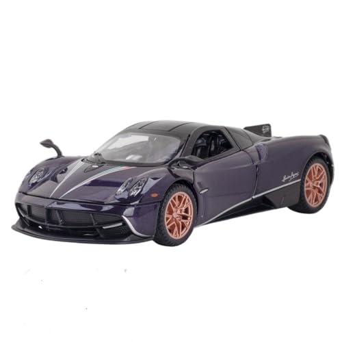 RYUEXING for 1/32 China Dragon Huayra Legierung Sportwagen Simulation Auto Spielzeugmodell Offene Tür Sound Und Licht Lenkung Stoßdämpfung Auto Sammlung Ornamente(Purple) von RYUEXING