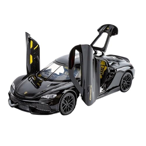 RYUEXING for 1/32 Chiron Sportwagen Simulation Legierungsmodell Kinderspielzeugauto Mit Sound Und Licht Multifunktions-Interaktive Spielzeugsammlung Ornamente(Black) von RYUEXING