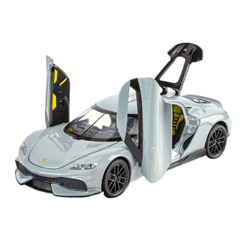 RYUEXING for 1/32 Chiron Sportwagen Simulation Legierungsmodell Kinderspielzeugauto Mit Sound Und Licht Multifunktions-Interaktive Spielzeugsammlung Ornamente(White) von RYUEXING