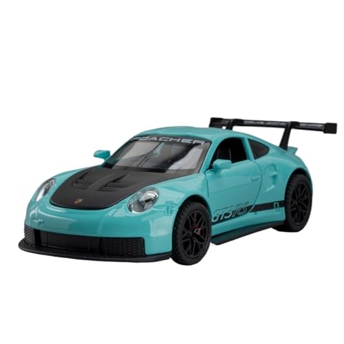 RYUEXING for 1/32 GT3RS Legierung Sport Auto Kinder Spielzeug Simulation Auto Metall Spielzeug Modell Offene Tür Sound Und Licht Lenkung Auto Sammlung Ornamente(Blue) von RYUEXING