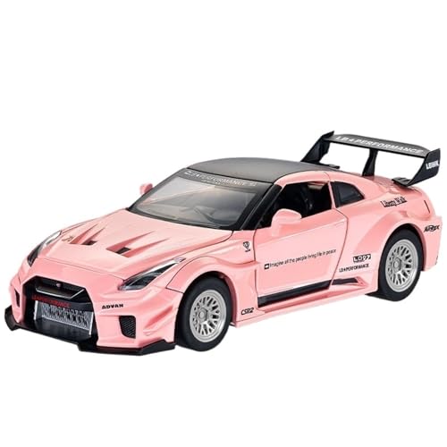 RYUEXING for 1/32 GTR-CSR2 Terra Nova Simulationslegierungsmodell Kinderspielzeugauto Mit Sound Und Licht Multifunktionale Interaktive Spielzeugsammlung Ornamente(Pink) von RYUEXING