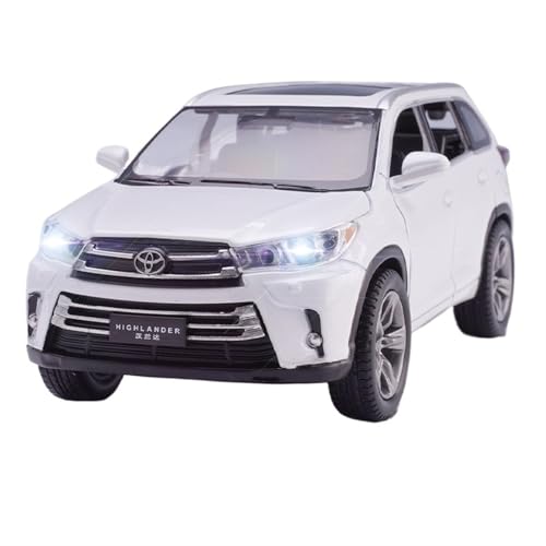 RYUEXING for 1/32 Highlander Simulation Auto Modell Legierung Tür Öffnung Sound Und Licht Lenkung Stoßdämpfung Spielzeug Auto Sammlung Ornamente(White) von RYUEXING