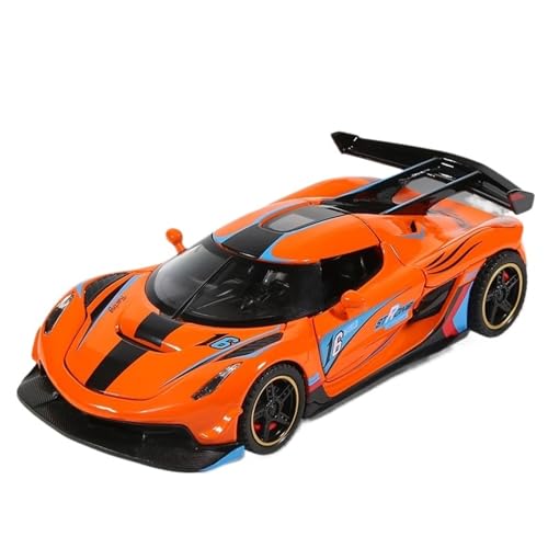 RYUEXING for 1/32 Koenigsegg Simulationslegierungsmodell Kinderspielzeugauto Mit Sound Und Licht Multifunktionale Interaktive Spielzeugsammlung Ornamente(Orange) von RYUEXING