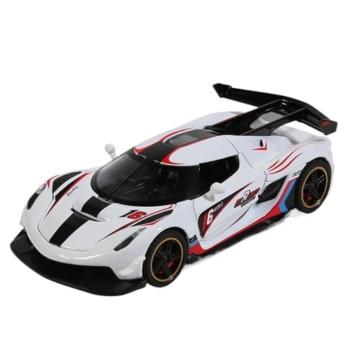 RYUEXING for 1/32 Koenigsegg Simulationslegierungsmodell Kinderspielzeugauto Mit Sound Und Licht Multifunktionale Interaktive Spielzeugsammlung Ornamente(White) von RYUEXING