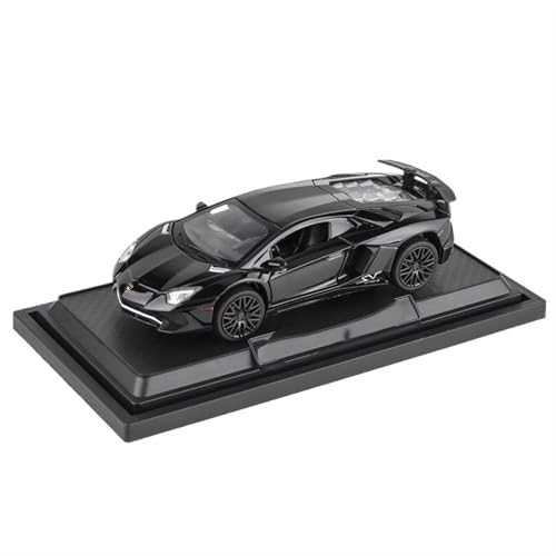 RYUEXING for 1/32 LP750-4 Sportwagensimulation Legierungslenkung Ton- Und Lichtstoßdämpfungsfunktion Spielzeugautomodell Ornamentsammlung(Black) von RYUEXING