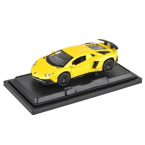 RYUEXING for 1/32 LP750-4 Sportwagensimulation Legierungslenkung Ton- Und Lichtstoßdämpfungsfunktion Spielzeugautomodell Ornamentsammlung(Yellow) von RYUEXING