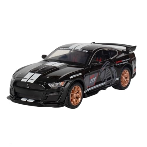 RYUEXING for 1/32 Mustang Simulation Legierung Druckguss Auto Modell Beleuchtung Audio Kinder Spielzeug Sammlung Ornamente(Black) von RYUEXING