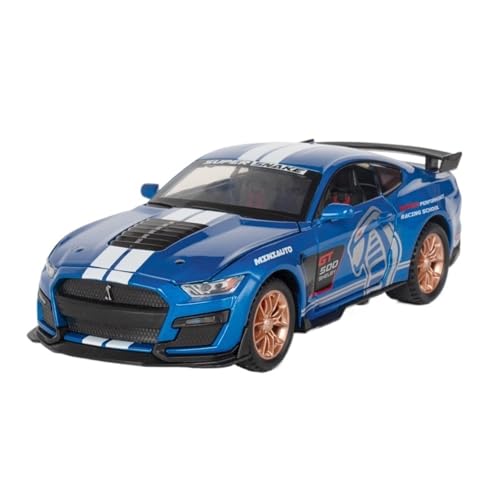 RYUEXING for 1/32 Mustang Viper GT500 Sportwagen Simulation Legierung Automodell Mit Sound Und Licht Multifunktions-interaktive Kinderspielzeug-Sammlung Ornamente(Blue) von RYUEXING