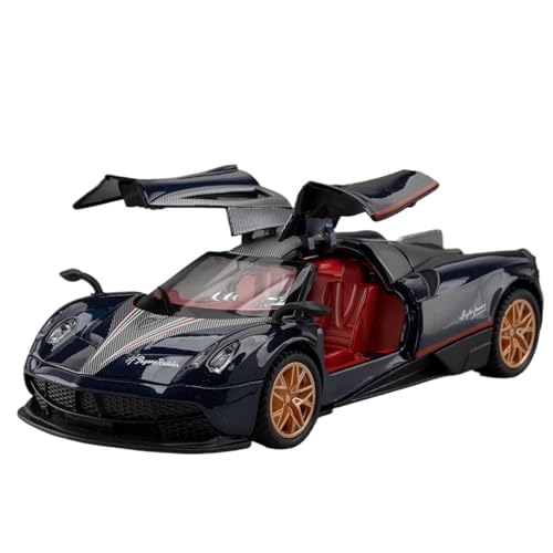 RYUEXING for 1/32 Pagani Wind God Legierung Sportwagen Simulation Auto Metall Spielzeug Modell Offene Tür Sound Und Licht Lenkung Stoßdämpfung Auto Sammlung Ornamente(Black) von RYUEXING