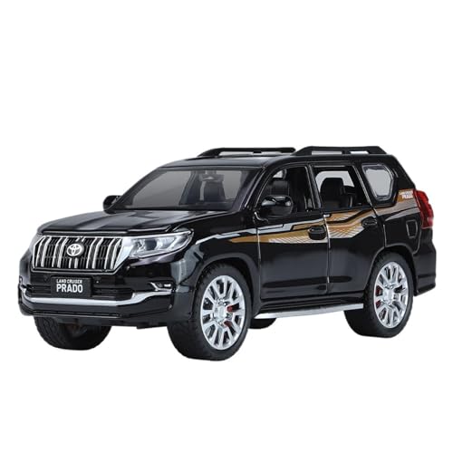 RYUEXING for 1/32 Prado Legierung Simulation Auto Metall Spielzeug Modell Türöffnung Sound Und Licht Lenkung Auto Sammlung Ornamente(Black) von RYUEXING