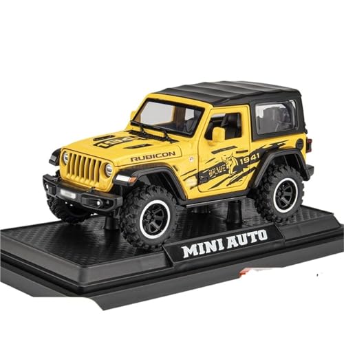 RYUEXING for 1/32 Rubicon Kleines Rad Simulation Legierung Druckguss Auto Modell Beleuchtung Audio Kinderspielzeug Sammlung Ornamente(Yellow) von RYUEXING