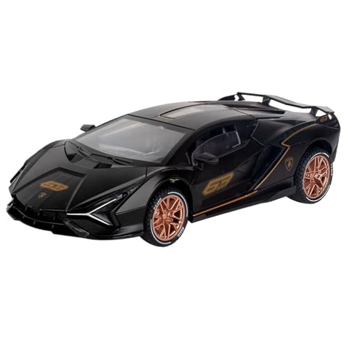 RYUEXING for 1/32 Sportwagen Simulation Legierung Druckguss Auto Modell Mit Beleuchtung Und Sound Effekte Kinder Spielzeug Sammlung Ornamente(Black) von RYUEXING