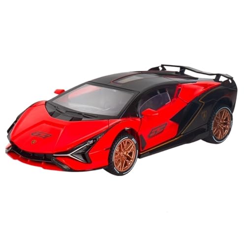 RYUEXING for 1/32 Sportwagen Simulation Legierung Druckguss Auto Modell Mit Beleuchtung Und Sound Effekte Kinder Spielzeug Sammlung Ornamente(Red) von RYUEXING