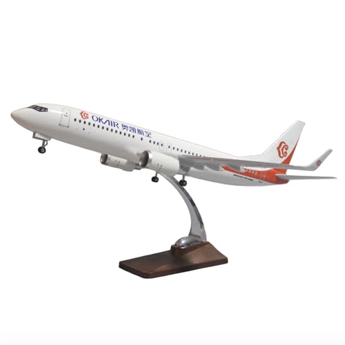 RYUEXING for 1/82 47CM Okay Airways 737-800 Flugzeugmodell Mit Lichtern Und Rädern Okay Airways 737 Simulierte Passagierflugzeug-Modellkollektion Ornamente von RYUEXING