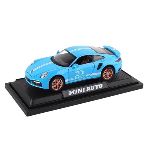 RYUEXING for 1:32 911 Turbo S Legierung Auto Spielzeug Modell Metall Körper Druckguss Super Sport Auto Mit Pull Back Funktion Fahrzeug Spielzeug Für(Blue NO Box) von RYUEXING