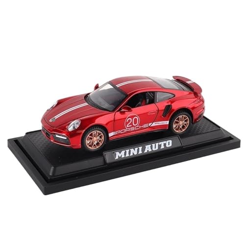 RYUEXING for 1:32 911 Turbo S Legierung Auto Spielzeug Modell Metall Körper Druckguss Super Sport Auto Mit Pull Back Funktion Fahrzeug Spielzeug Für(Red NO Box) von RYUEXING