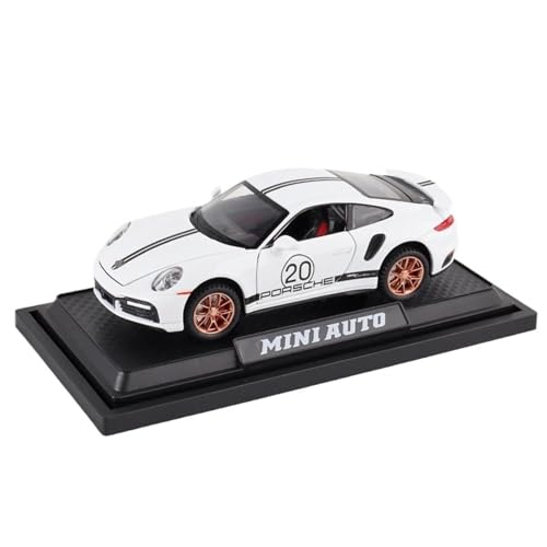 RYUEXING for 1:32 911 Turbo S Legierung Auto Spielzeug Modell Metall Körper Druckguss Super Sport Auto Mit Pull Back Funktion Fahrzeug Spielzeug Für(White NO Box) von RYUEXING