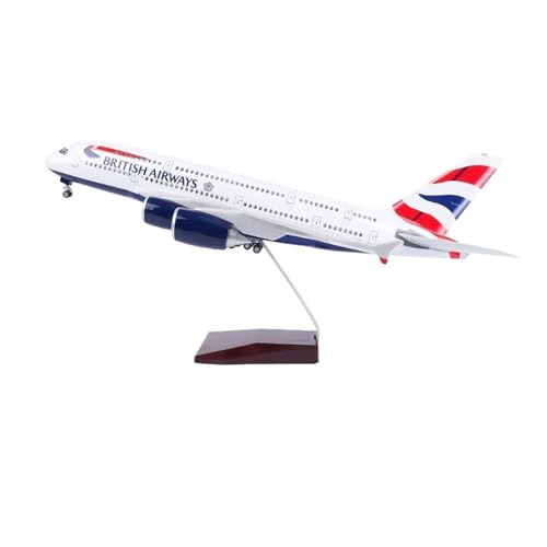 RYUEXING for 44cm Flugzeugmodell British Airways Simulation Airbus A380 Passagierflugzeug Mit Fahrwerksbeleuchtung Ornamente Flugzeugmodell Geschenkkollektion von RYUEXING