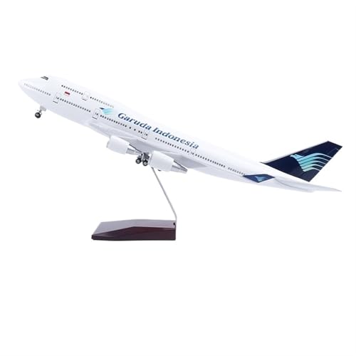 RYUEXING for 47 cm Simuliertes Flugzeugmodell Mit Fahrwerk Garuda Indonesia 747 Beleuchtetes Flugzeugmodell Flugzeugornamente von RYUEXING