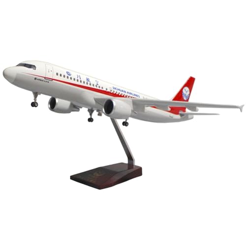 RYUEXING for 47CM Airbus A319 Chinese Captain Prototype Simulierte Passagierflugzeug-Sammlungsornamente Mit Lichtern Und Rädern von RYUEXING