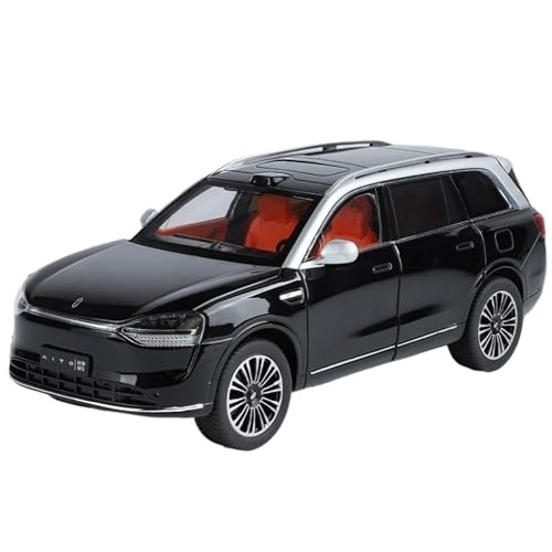 for 1/24 AITO M9 New Energy Inländischen SUV Simulation Auto Modell Legierung Tür Öffnung Sound Und Licht Lenkung Spielzeug Auto Sammlung Ornamente(Black) von RYUEXING