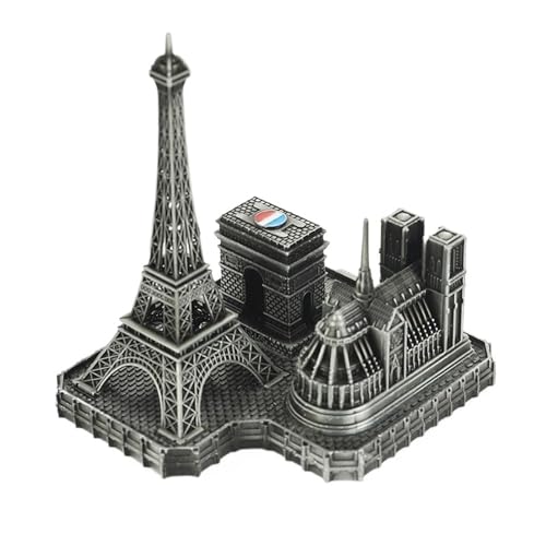 for Frankreich Paris Architektur Modell Home Dekorationen Ornamente Metall Notre Dame Arc De Triomphe Kunsthandwerk(Gray) von RYUEXING