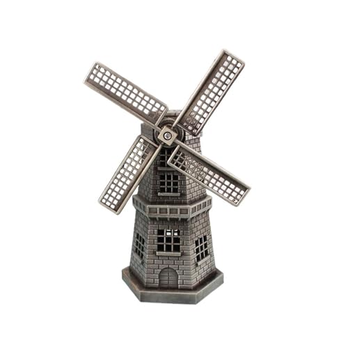 for Niederländische Windmühlen-Modellornamente Europäisches Retro-Metallhandwerk Kreative Heimdekoration Schreibtischeinrichtung(Gray) von RYUEXING