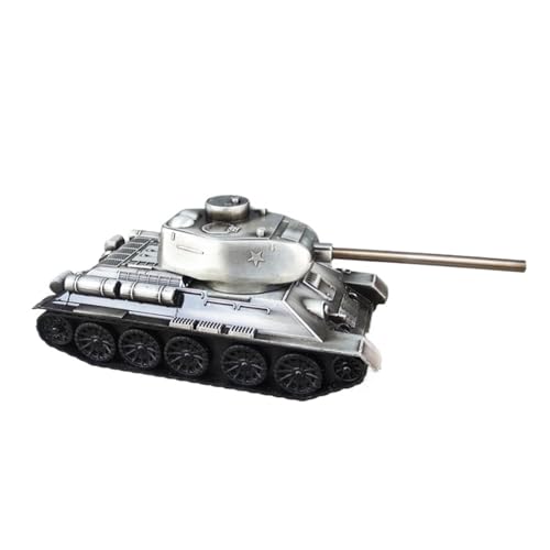 for Zinklegierung Tank Simulation Militär Modell Metall Handwerk Wohnaccessoires Ornamente Retro T34(Gray) von RYUEXING