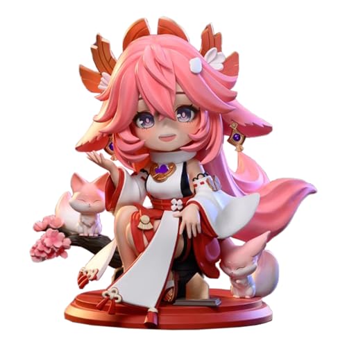 RZAHUAHU G-I Yae Miko Mini Figur 15CM Anime Spiel Lady Guuji des Grand Narukami Shrine Spielzeug Niedlicher Charakter PVC Geschenk von RZAHUAHU