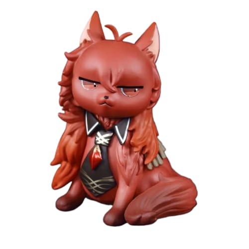 RZAHUAHU Genshin Impact Diluc Kätzchen Figure 3.6IN Anime Spiel Figur Cute Cat Charakter Desktop (Diluc) von RZAHUAHU