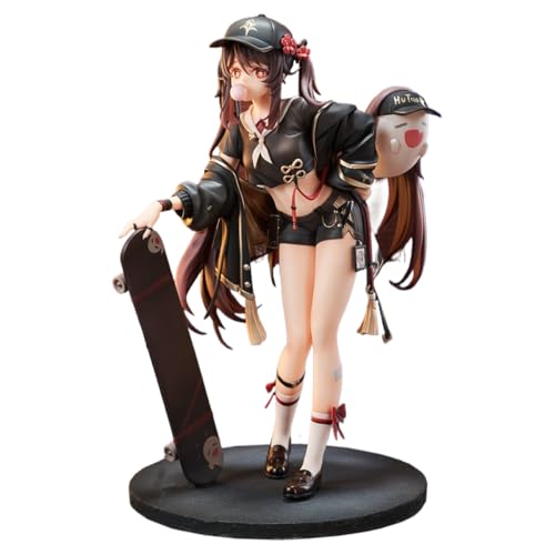 RZAHUAHU Genshin Impact Hu Tao 1/7 Figure miHoYo Skaterin Anime PVC 25CM Modell (Skateboard Modellierung) von RZAHUAHU